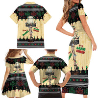 Christmas Story Family Matching Short Sleeve Bodycon Dress and Hawaiian Shirt Fragile Leg Lamp - Wonder Print Shop