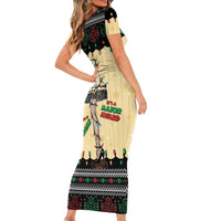 Christmas Story Family Matching Short Sleeve Bodycon Dress and Hawaiian Shirt Fragile Leg Lamp - Wonder Print Shop