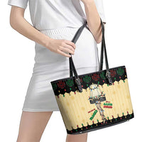 Christmas Story Leather Tote Bag Fragile Leg Lamp - Wonder Print Shop