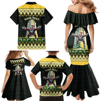 Personalised Nakatomi Plaza Family Matching Mermaid Dress and Hawaiian Shirt It's Not Xmas Until Santa Falls - Wonder Print Shop