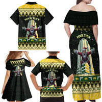 Personalised Nakatomi Plaza Family Matching Off Shoulder Maxi Dress and Hawaiian Shirt It's Not Xmas Until Santa Falls - Wonder Print Shop