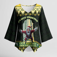 Personalised Nakatomi Plaza Kimono Sleeve Blouse It's Not Xmas Until Santa Falls - Wonder Print Shop