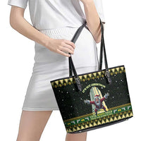Nakatomi Plaza Leather Tote Bag It's Not Xmas Until Santa Falls - Wonder Print Shop