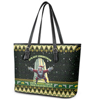 Nakatomi Plaza Leather Tote Bag It's Not Xmas Until Santa Falls - Wonder Print Shop