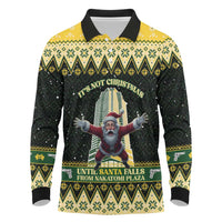 Personalised Nakatomi Plaza Long Sleeve Polo Shirt It's Not Xmas Until Santa Falls - Wonder Print Shop