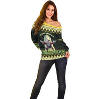 Personalised Nakatomi Plaza Off Shoulder Sweater It's Not Xmas Until Santa Falls - Wonder Print Shop