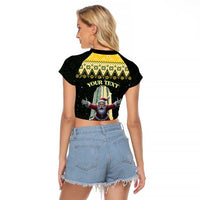 Personalised Nakatomi Plaza Raglan Cropped T Shirt It's Not Xmas Until Santa Falls - Wonder Print Shop