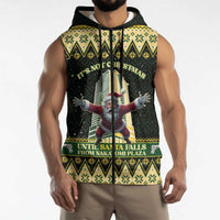 Personalised Nakatomi Plaza Sleeveless Zip Hoodie It's Not Xmas Until Santa Falls - Wonder Print Shop