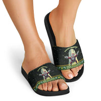 Nakatomi Plaza Slide Sandals It's Not Xmas Until Santa Falls - Wonder Print Shop