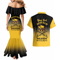 Personalised Buffalo Soldiers Couples Matching Mermaid Dress and Hawaiian Shirt 10th Cavalry Regiment - Wonder Print Shop