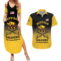 Personalised Buffalo Soldiers Couples Matching Summer Maxi Dress and Hawaiian Shirt 10th Cavalry Regiment - Wonder Print Shop