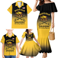 Personalised Buffalo Soldiers Family Matching Mermaid Dress and Hawaiian Shirt 10th Cavalry Regiment - Wonder Print Shop