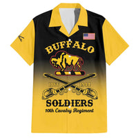 Personalised Buffalo Soldiers Family Matching Off The Shoulder Long Sleeve Dress and Hawaiian Shirt 10th Cavalry Regiment - Wonder Print Shop