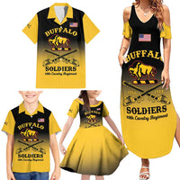 Personalised Buffalo Soldiers Family Matching Summer Maxi Dress and Hawaiian Shirt 10th Cavalry Regiment - Wonder Print Shop