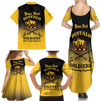 Personalised Buffalo Soldiers Family Matching Summer Maxi Dress and Hawaiian Shirt 10th Cavalry Regiment - Wonder Print Shop