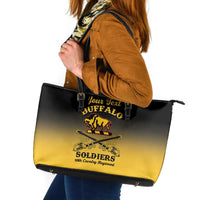 Personalised Buffalo Soldiers Leather Tote Bag 10th Cavalry Regiment - Wonder Print Shop