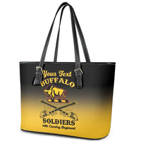 Personalised Buffalo Soldiers Leather Tote Bag 10th Cavalry Regiment - Wonder Print Shop