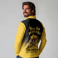 Personalised Buffalo Soldiers Long Sleeve Polo Shirt 10th Cavalry Regiment - Wonder Print Shop