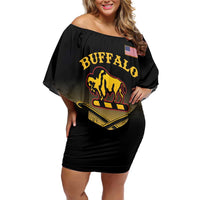 Personalised Buffalo Soldiers Off Shoulder Short Dress 10th Cavalry Regiment - Wonder Print Shop