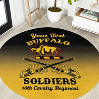 Personalised Buffalo Soldiers Round Carpet 10th Cavalry Regiment