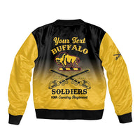 Personalised Buffalo Soldiers Sleeve Zip Bomber Jacket 10th Cavalry Regiment - Wonder Print Shop