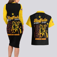 Buffalo Soldiers 9th and 10th Cavalry Couples Matching Long Sleeve Bodycon Dress and Hawaiian Shirt American Heroes - Wonder Print Shop