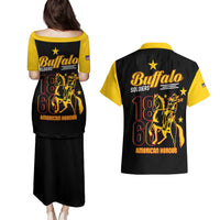 Buffalo Soldiers 9th and 10th Cavalry Couples Matching Puletasi and Hawaiian Shirt American Heroes - Wonder Print Shop