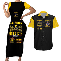 Buffalo Soldiers 9th and 10th Cavalry Couples Matching Short Sleeve Bodycon Dress and Hawaiian Shirt American Heroes - Wonder Print Shop