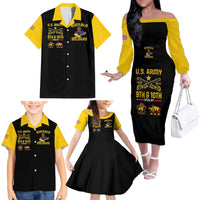 Buffalo Soldiers 9th and 10th Cavalry Family Matching Off The Shoulder Long Sleeve Dress and Hawaiian Shirt American Heroes - Wonder Print Shop