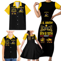 Buffalo Soldiers 9th and 10th Cavalry Family Matching Short Sleeve Bodycon Dress and Hawaiian Shirt American Heroes - Wonder Print Shop