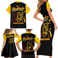 Buffalo Soldiers 9th and 10th Cavalry Family Matching Short Sleeve Bodycon Dress and Hawaiian Shirt American Heroes - Wonder Print Shop