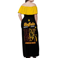 Buffalo Soldiers 9th and 10th Cavalry Off Shoulder Maxi Dress American Heroes - Wonder Print Shop