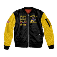 Buffalo Soldiers 9th and 10th Cavalry Sleeve Zip Bomber Jacket American Heroes - Wonder Print Shop