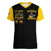 Buffalo Soldiers 9th and 10th Cavalry Women V-Neck T-Shirt American Heroes - Wonder Print Shop