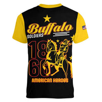 Buffalo Soldiers 9th and 10th Cavalry Women V-Neck T-Shirt American Heroes - Wonder Print Shop