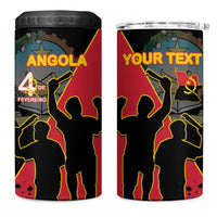 Personalised Angola Day of the Armed Struggle 4 in 1 Can Cooler Tumbler 4 De Fevereiro - Wonder Print Shop