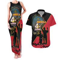 Personalised Angola Day of the Armed Struggle Couples Matching Tank Maxi Dress and Hawaiian Shirt 4 De Fevereiro - Wonder Print Shop