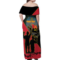 Personalised Angola Day of the Armed Struggle Family Matching Off Shoulder Maxi Dress and Hawaiian Shirt 4 De Fevereiro - Wonder Print Shop