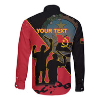 Personalised Angola Day of the Armed Struggle Long Sleeve Button Shirt 4 De Fevereiro - Wonder Print Shop