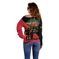 Personalised Angola Day of the Armed Struggle Off Shoulder Sweater 4 De Fevereiro - Wonder Print Shop