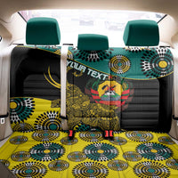 Personalised Mozambique Back Car Seat Cover African Elephant With Coat Of Arms - Wonder Print Shop