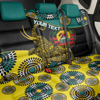 Personalised Mozambique Back Car Seat Cover African Elephant With Coat Of Arms - Wonder Print Shop