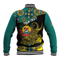 Personalised Mozambique Baseball Jacket African Elephant With Coat Of Arms - Wonder Print Shop
