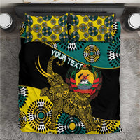 Personalised Mozambique Bedding Set African Elephant With Coat Of Arms - Wonder Print Shop