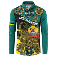 Personalised Mozambique Button Sweatshirt African Elephant With Coat Of Arms - Wonder Print Shop