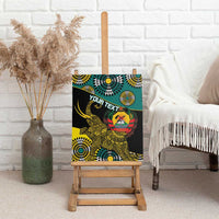 Personalised Mozambique Canvas Wall Art African Elephant With Coat Of Arms - Wonder Print Shop