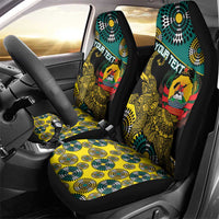 Personalised Mozambique Car Seat Cover African Elephant With Coat Of Arms - Wonder Print Shop