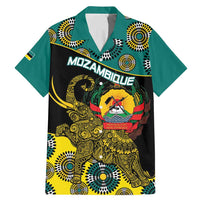 Personalised Mozambique Family Matching Mermaid Dress and Hawaiian Shirt African Elephant With Coat Of Arms - Wonder Print Shop