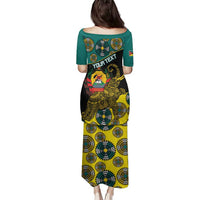 Personalised Mozambique Family Matching Puletasi and Hawaiian Shirt African Elephant With Coat Of Arms - Wonder Print Shop