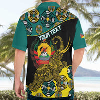 Personalised Mozambique Hawaiian Shirt African Elephant With Coat Of Arms - Wonder Print Shop